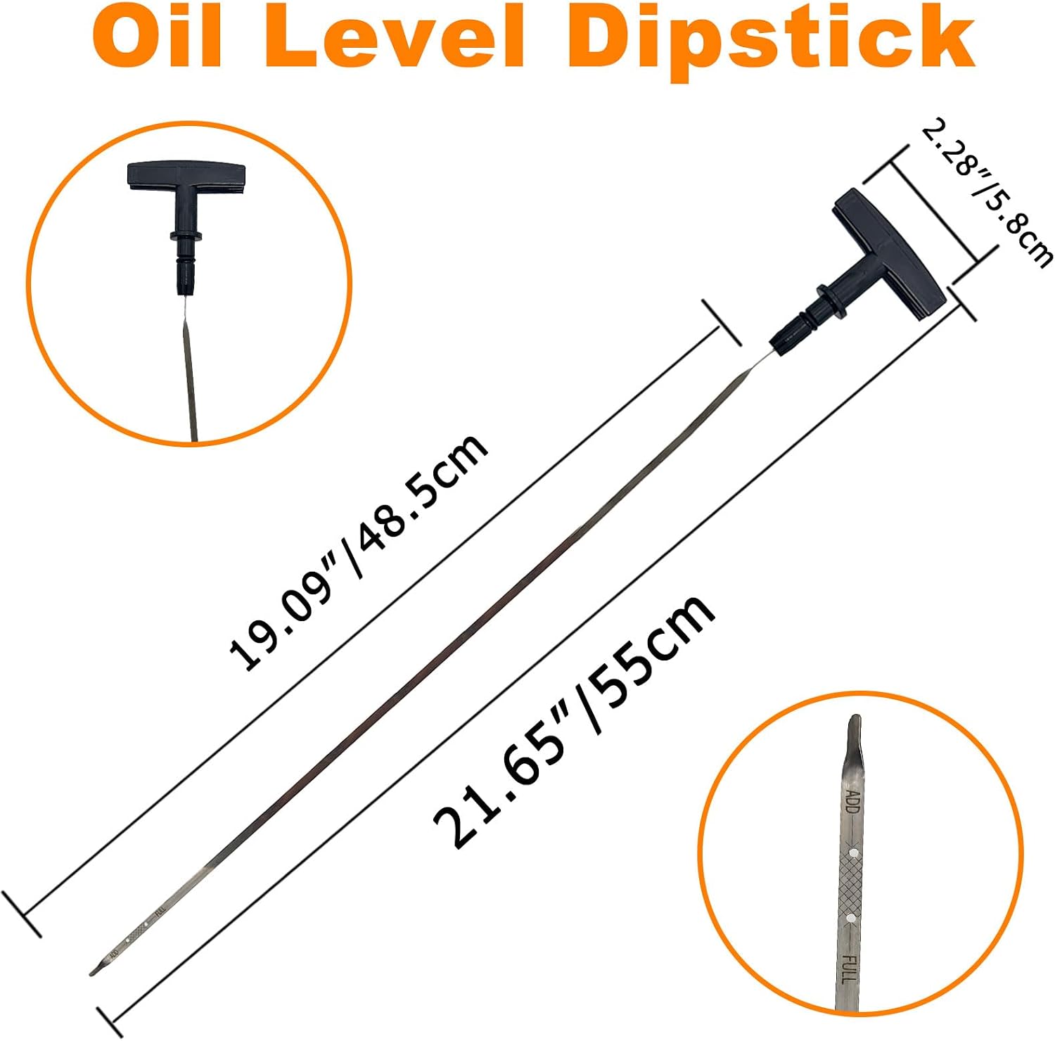 Engine Oil Level Dipstick Fluid Indicator, for 2000-2004 Ford Focus 2.0L, 2001-2003 Ford Escape 2.0L, Replacement# S4Z6750ZA, YS4Z-6750-ZA