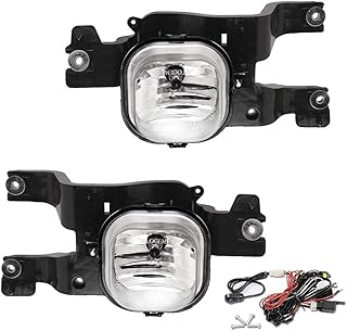 Driving Fog Lights Lamps Replacement for 2008 2009 2010 Ford F250 350 450 Super Duty with H10 12V 42W Halogen Bulbs & Wiring Harness Kit (Clear Lens)