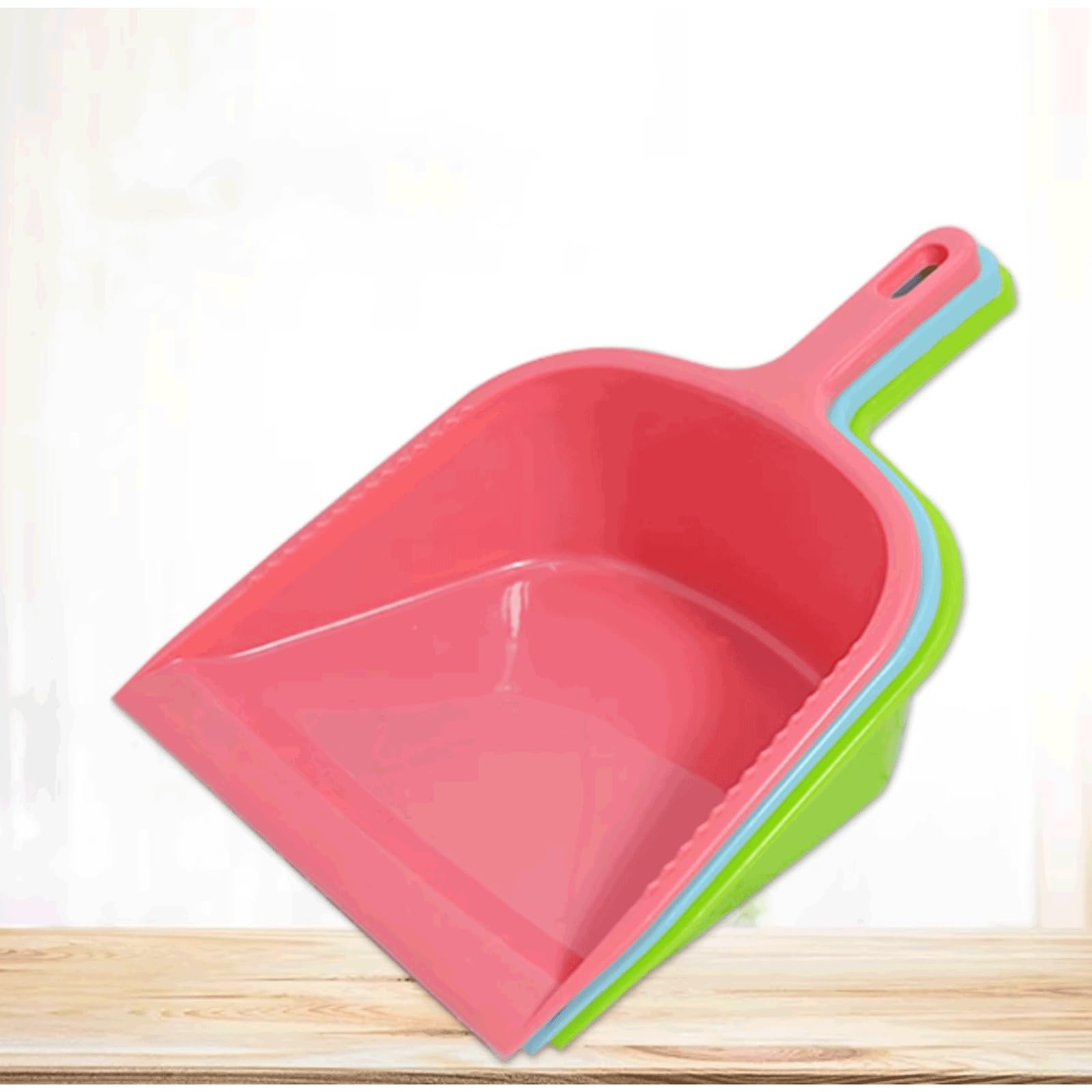 Recogedor pequeño de plástico para el hogar, Pala de Basura con Mango Largo, recogedor Multifuncional con Borde dentado