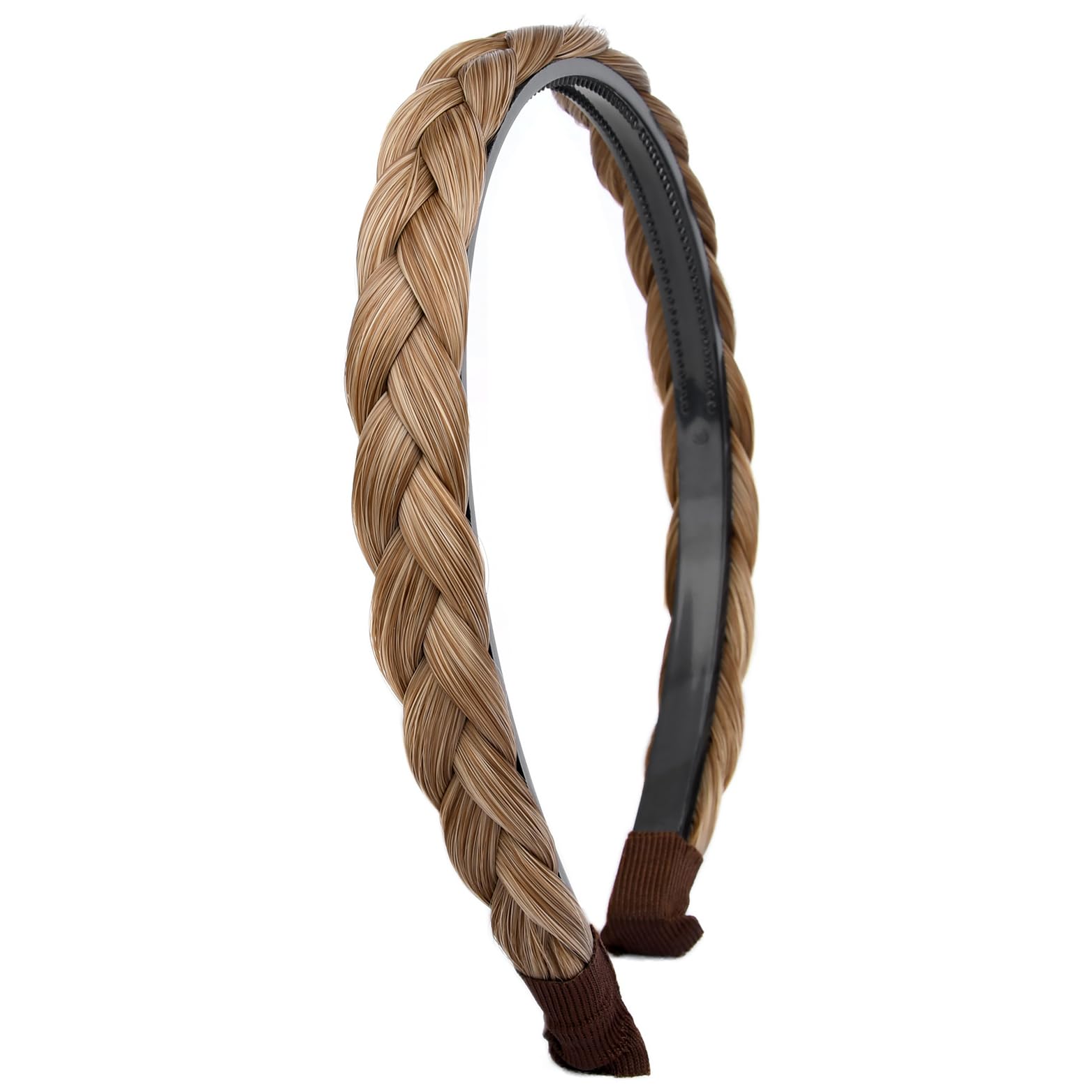 Gledola Braided Headband With Teeth Braids Hairband With Tooth Synthetic Hair Band Plaited Hairband For Women (Dirty Blonde)