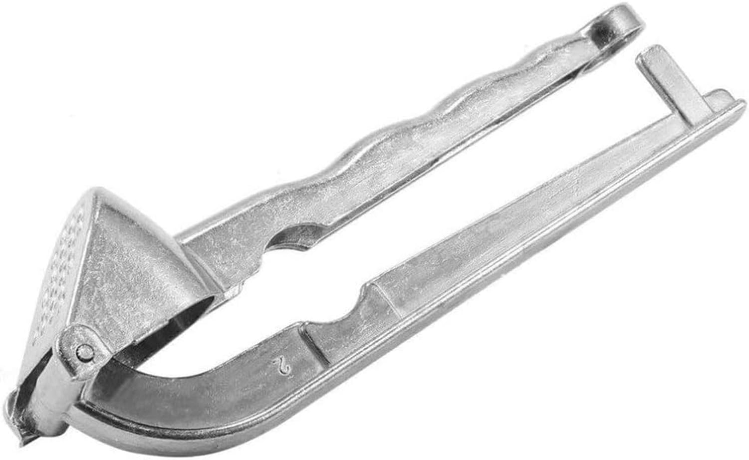 Knoblauchpresse Ingwerpresse, manueller Knoblauchzerkleinerer, Aluminiumlegierung, Anti-Rutsch, zum Pressen von Knoblauchzehen und Zerkleinern von Ingwer, kein, Silver, 6.1in