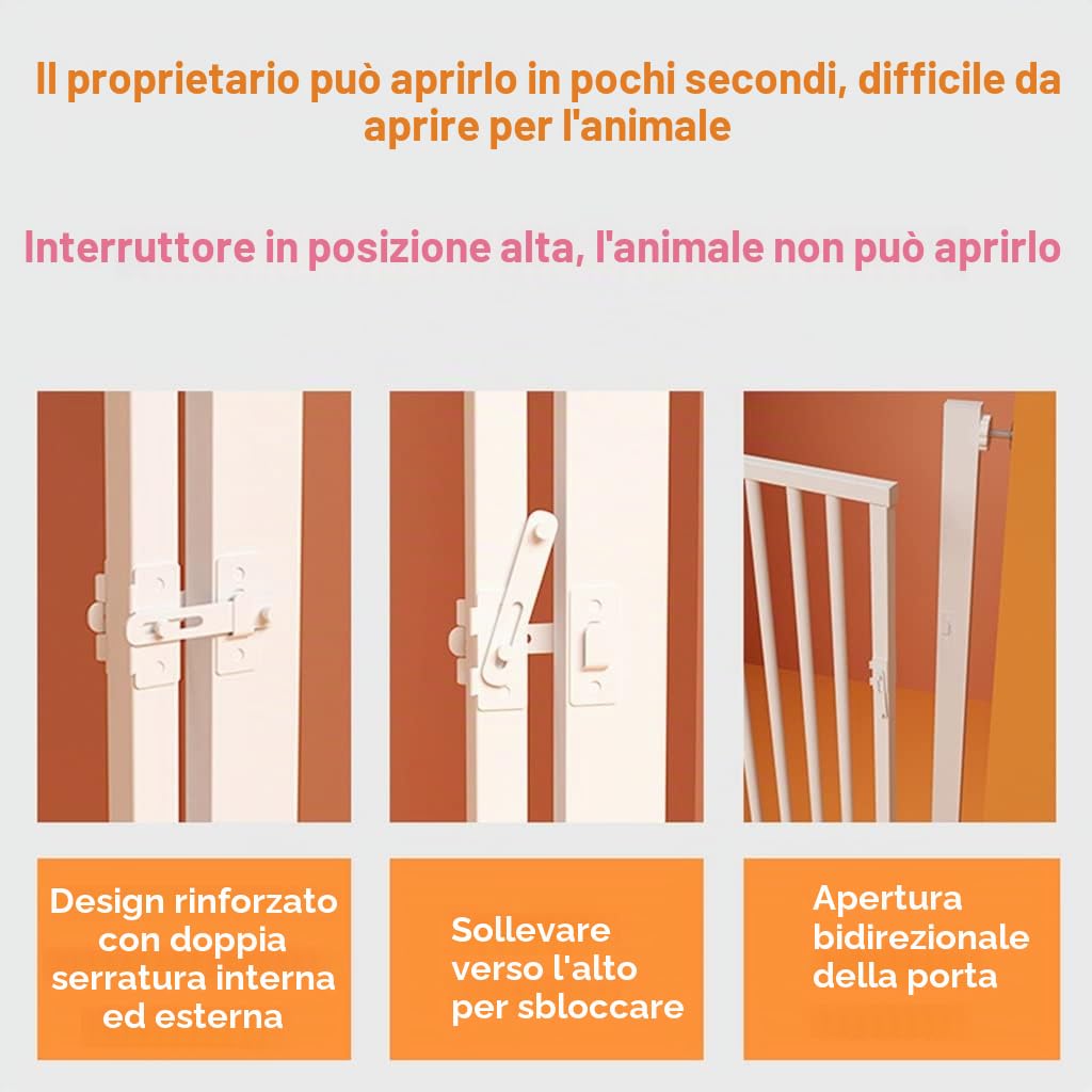 Cancello per Animali Domestici Extra Alto da 120 cm a 150 cm per Cani e Gatti, Cancello di Sicurezza per Bambini per Porte/Scale/corridoi, Cancello di Sicurezza per Interni con barriera Crit