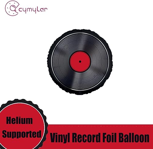 Miniatura 4 de 8 globos de disco de vinilo y relámpagos  Decoraciones de fiesta de discoteca de los años 80  Globos de música de disco rosa intenso y negro