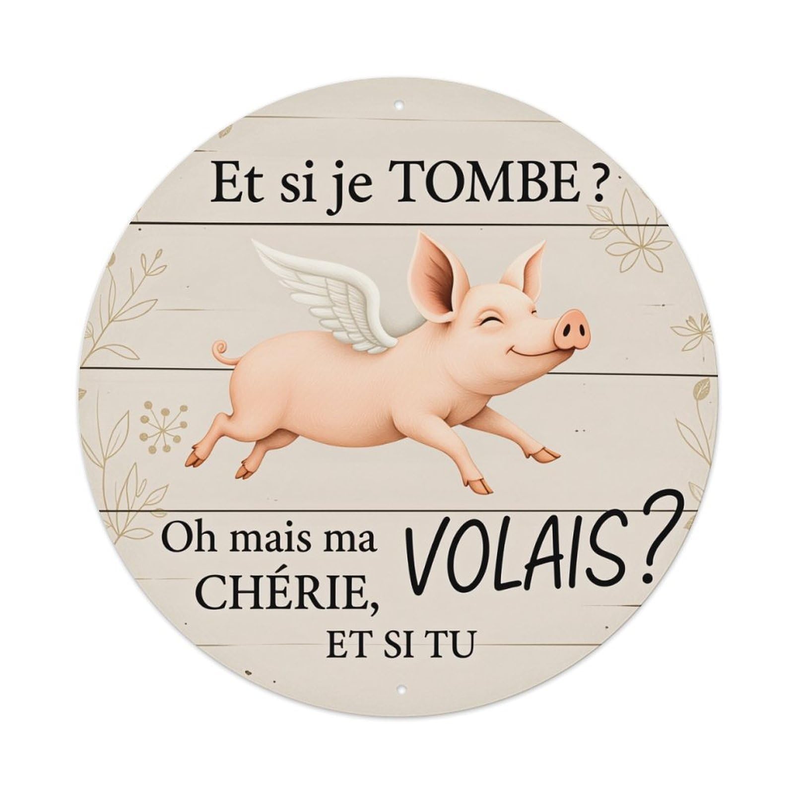 Flying Pig With Wings And Text Metal Tin Sign Vintage Garden Bedroom Cafe Bar Man Cave Home Wall Decor Metal Poster 8x8 inches