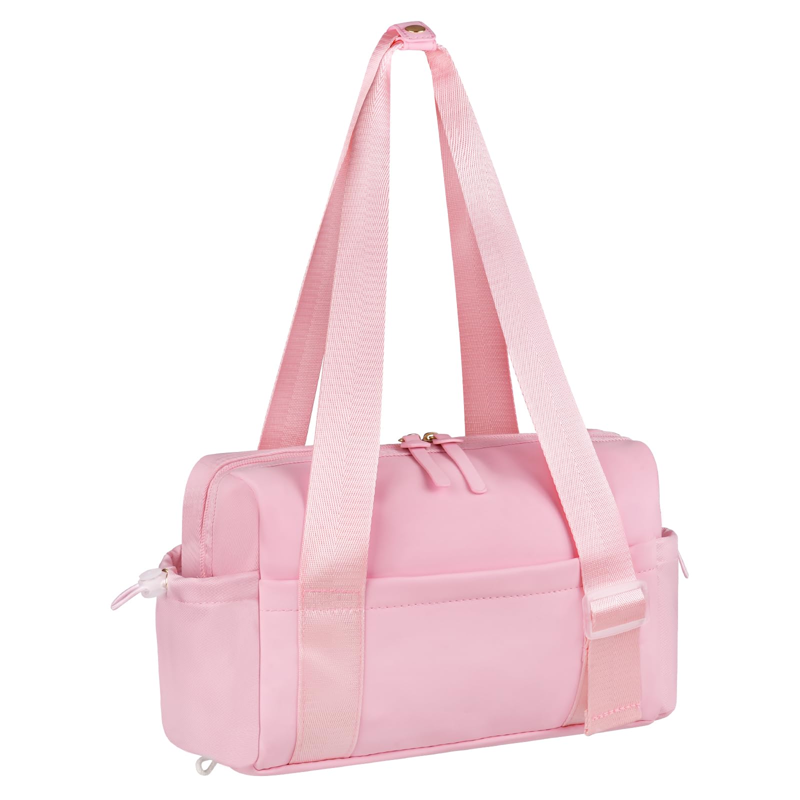Flintronic Mini Gym Bag for Women, 30 * 18 * 11.5CM Portable Duffle Bag with Adjustable Straps, Waterproof Travel Duffle Bag with Wet Compartment, Small Gym Bag for Gym Outdoor Activities(Pink)