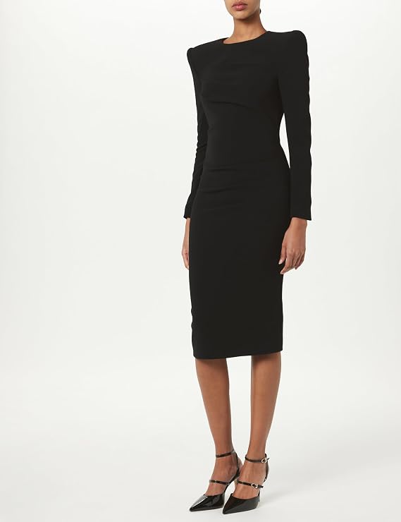 Pleated Front Midi Dress
