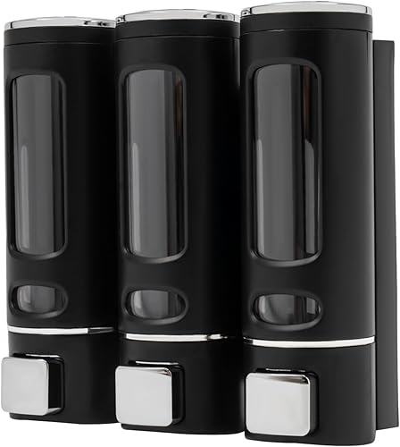 CNCEST Dispensador de jabón de ducha 3 en 1, separador de jabón para baño, dispensador de champú y acondicionador, separador de ducha de 3 cámaras,