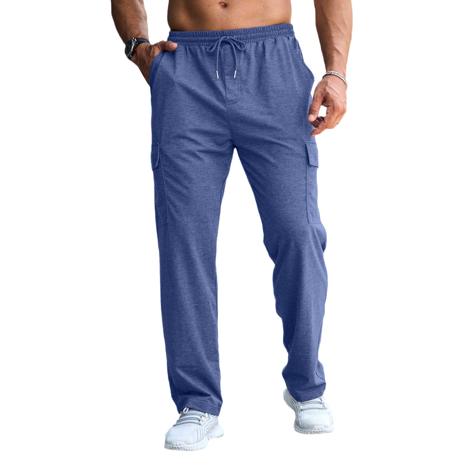 Herren-Cargo-Jogginghose, leger, elastischer Bund, Trainingshose für Herren, Größe M-4XL