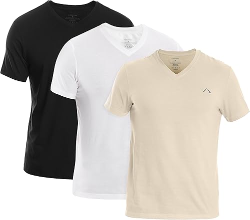 Camiseta con cuello en V para hombre (corte delgado), paquete de 36, camiseta con cuello en V, algodón rico, ultrasuave, transpirable, sin etiquetas