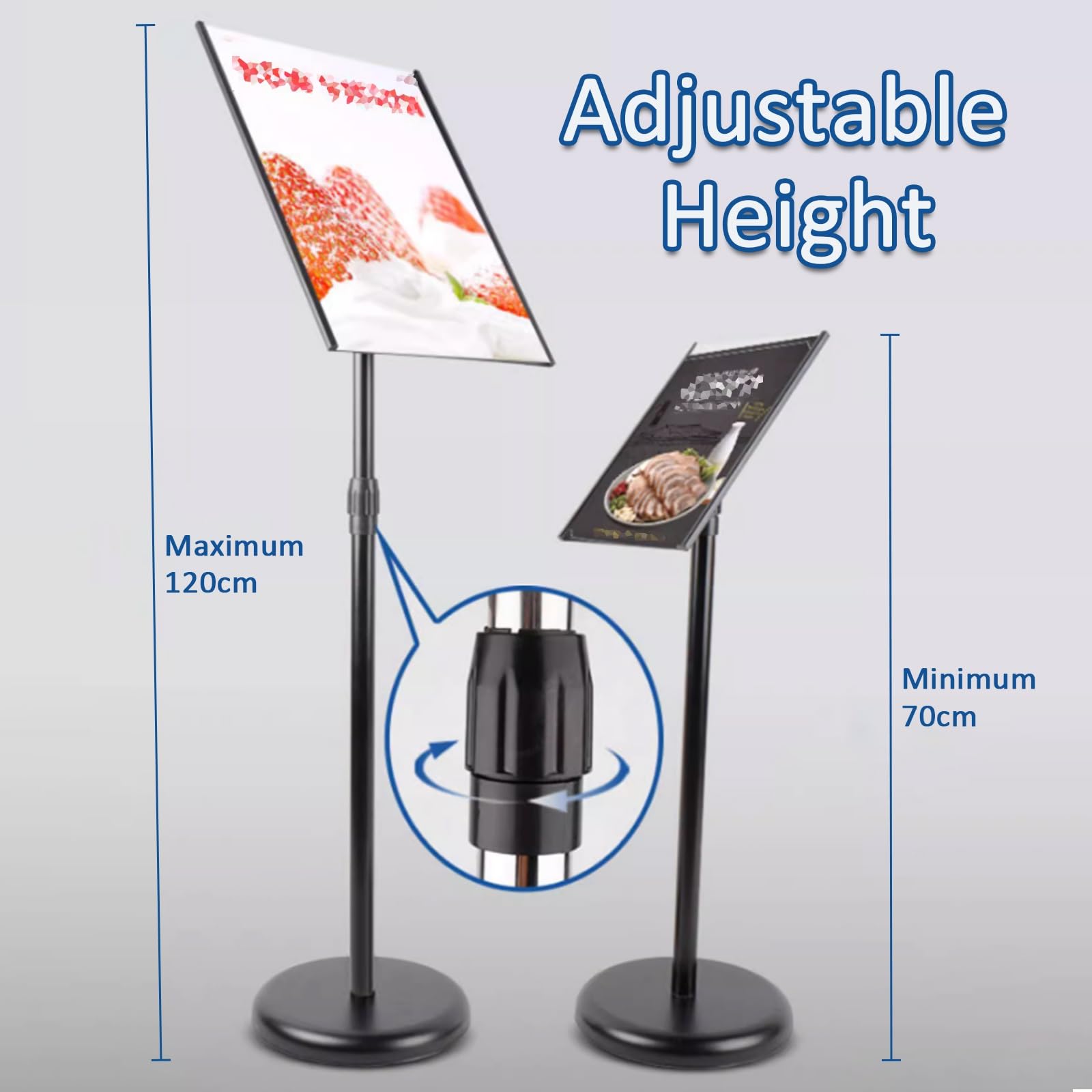 Soporte De Pie For Carteles, Soporte Ajustable For Carteles Con Base Recargable For ExhibicióN Y Publicidad