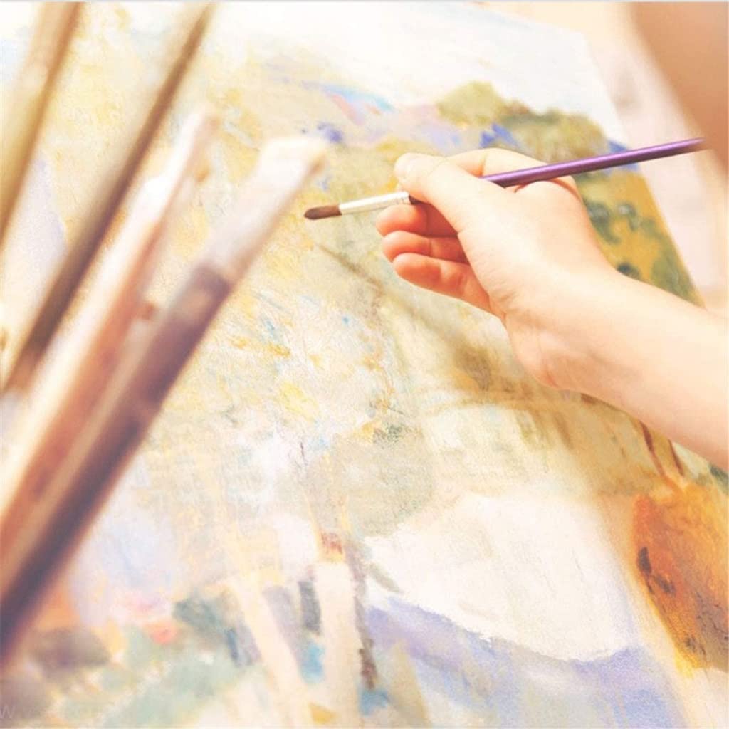 Ensemble de 10 pinceaux à Peinture en Poils de Nylon, pinceaux pour Peinture à l'huile, Acrylique, Gouache et Aquarelle, Fournitures artistiques Professionnelles.,