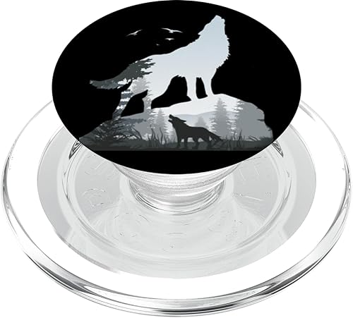 Miniatura 7 de Wilderness Mountains Nature Howling Wild Animal Wolf PopSockets PopGrip agarre intercambiable para teléfonos y tabletas
