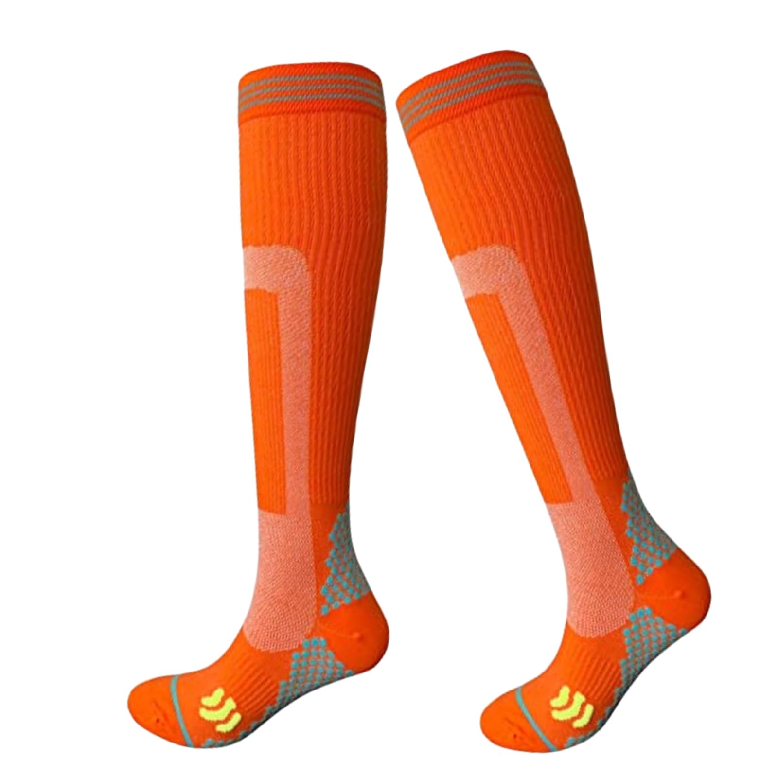 Sport Compression Socks Men & Women 20-30 mmhg Athletic Fit For Running Basketball Biking Better Blood Flow Swelling (Orange,S/M)