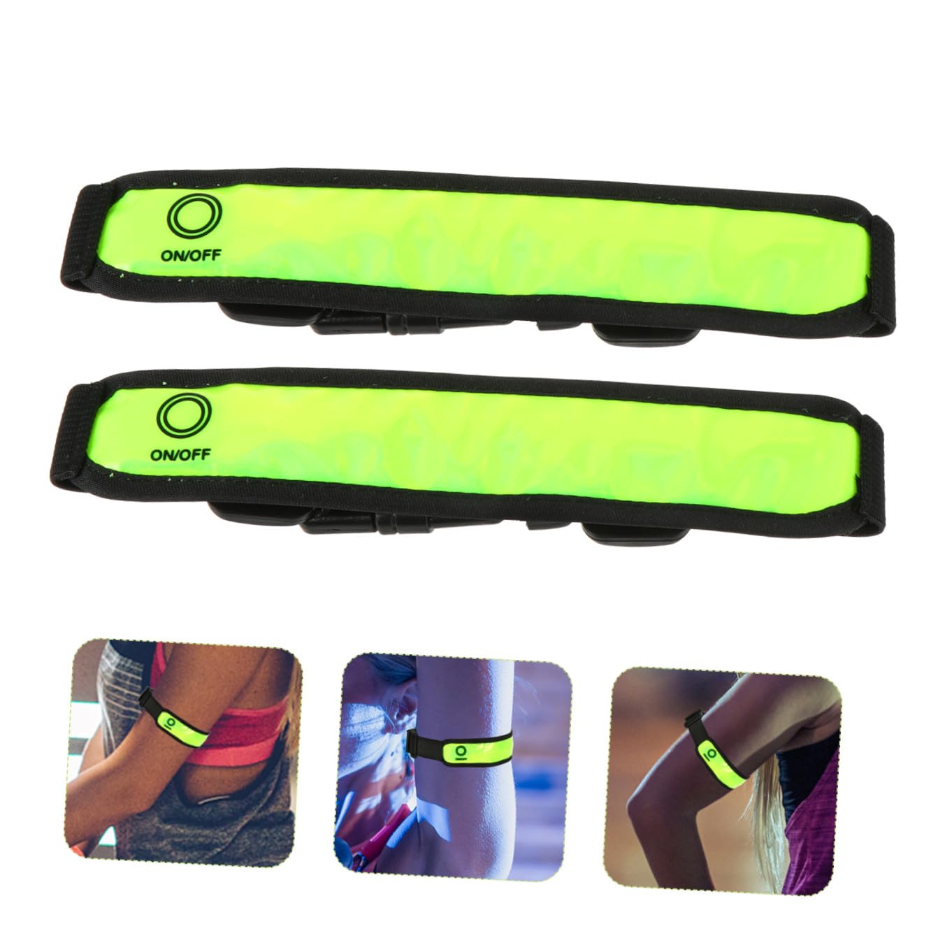 Yardwe Brazalete Reflectante con Entramado para Montar En La Noche Accesorios para Correr 2 Uds