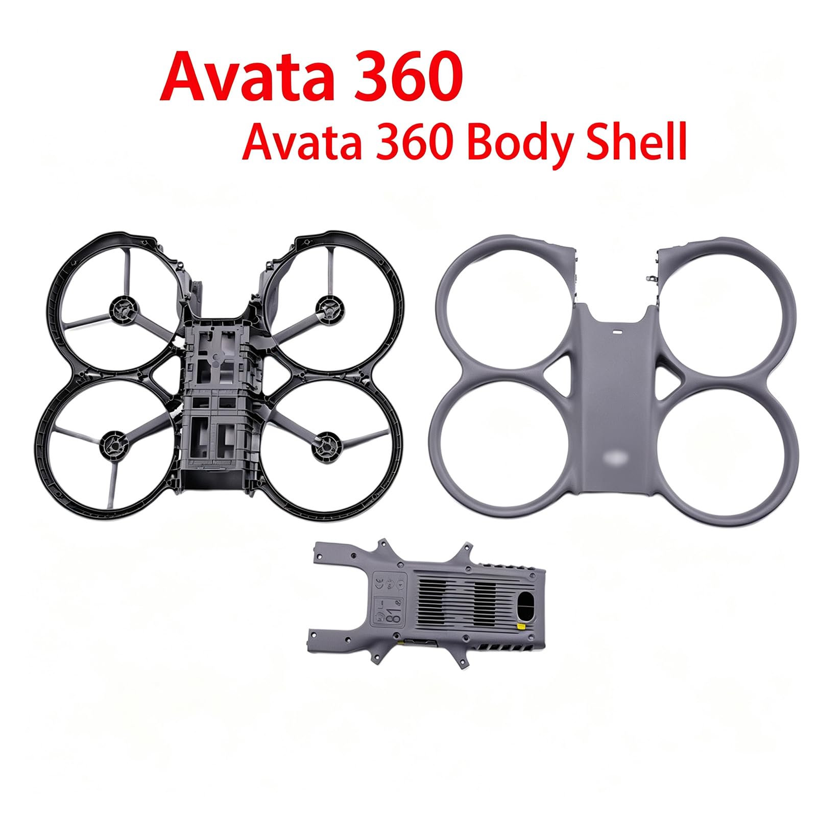 Guscio del corpo compatibile con DJI Avata 360, parti di ricambio dell'alloggiamento del drone (superiore/medio/inferiore) per la riparazione, HYT2607271004-Top+Middle Frame