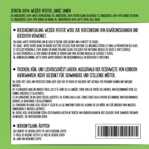 Hele witte peper (500g), witte peperkorrels 100% natuurlijk, uiteraard zonder toevoegingen, vegan, witte peper - Afbeelding 4