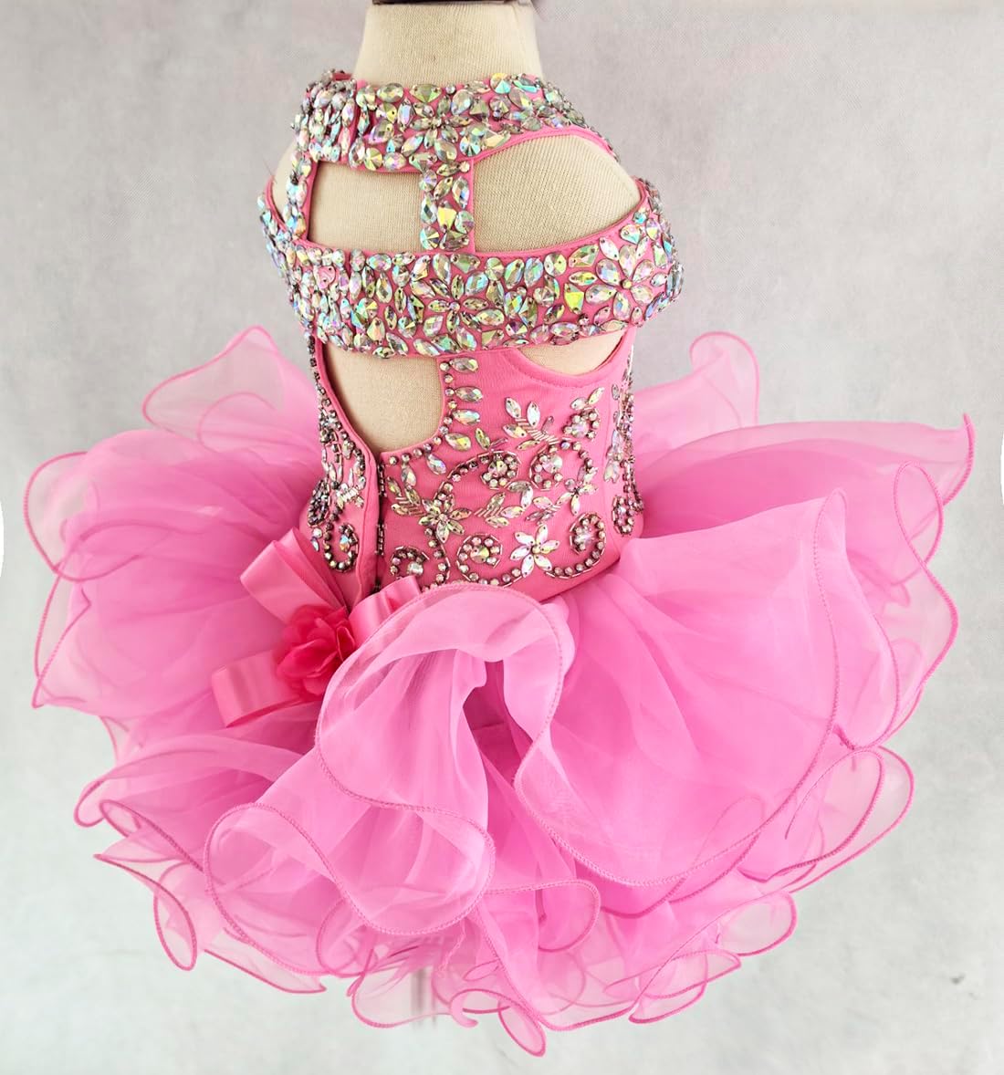 Jenniferwu Infant Toddler Baby Newborn Little Girl's Pageant Party Birthday Dress G081DP Deep Pink 3T