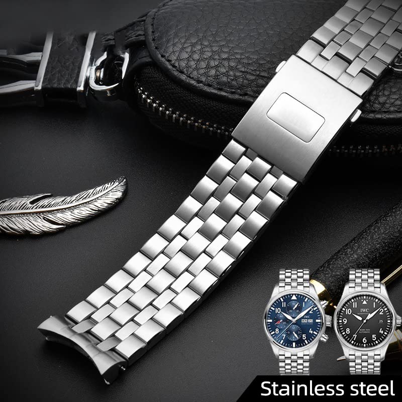 20mm 21mm pasek ze stali nierdzewnej zegarek męski pasek do zegarka IWC Pilot bransoletka Mark 17 18 mały książę IW377717