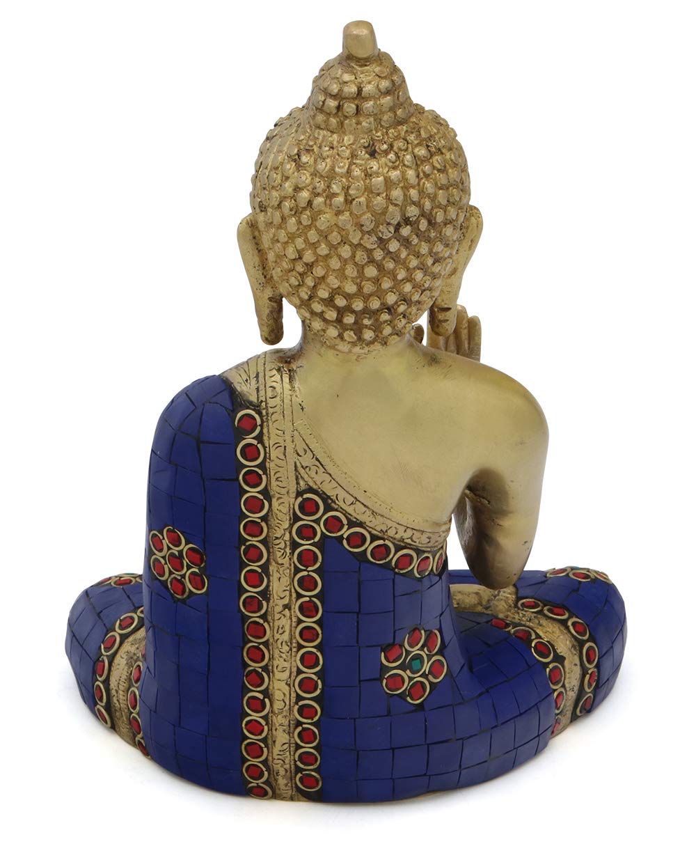 Buddha Groove Buda meditación Estatua, latón