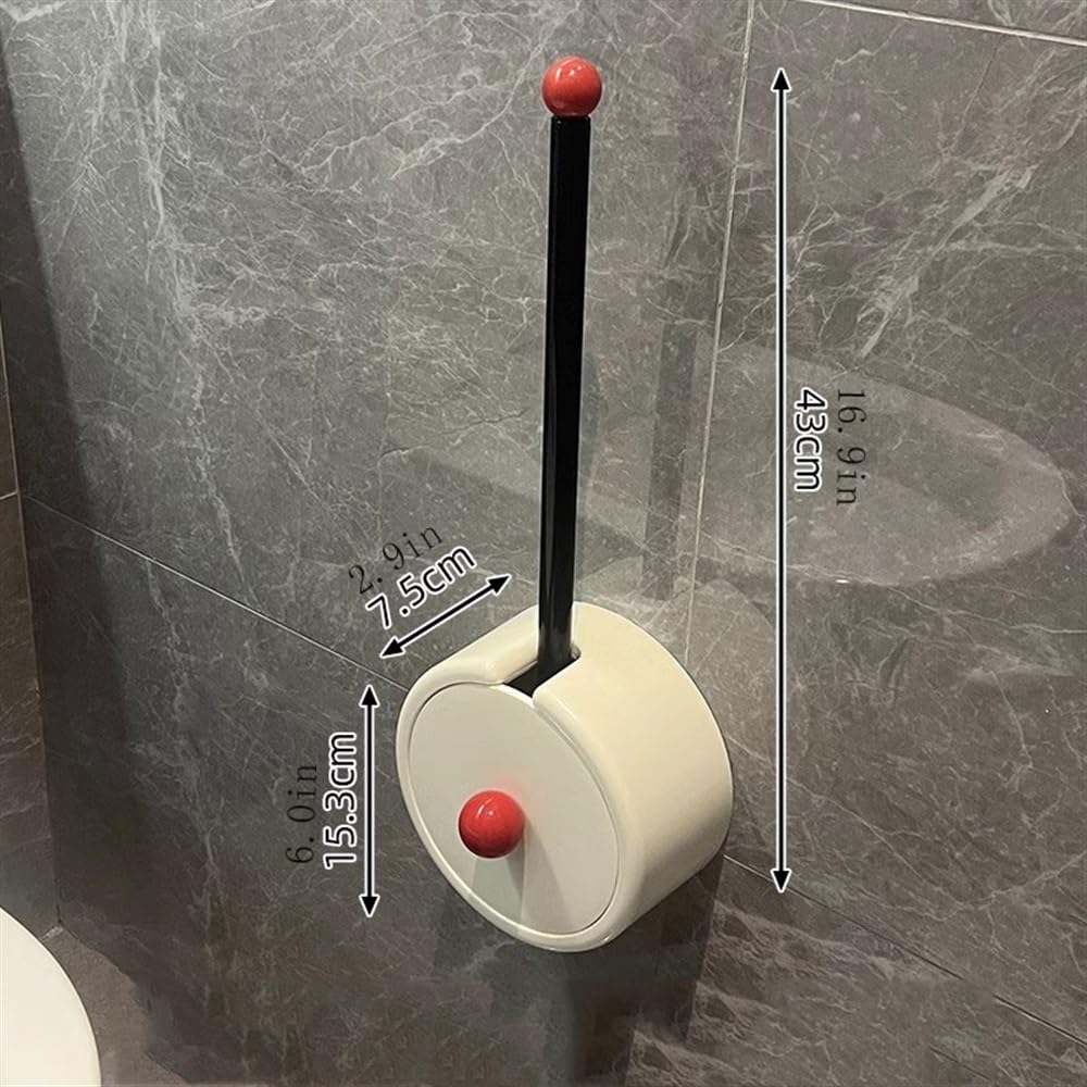 Herramienta de fregado Escobilla de Inodoro plástico con Base Desmontable y Mango Largo Acero Inoxidable Limpieza Profunda del baño