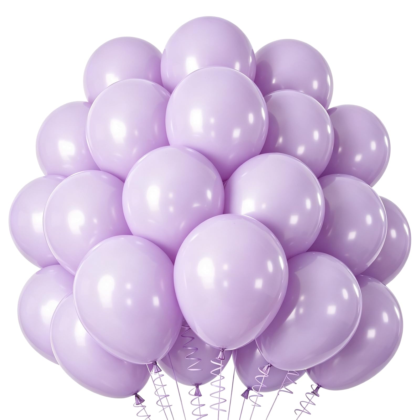 Pastel Purple Balloons, 100 Pcs 10 Inch Pastel Purple Balloons Thick Latex Balloon for Wedding Engagement Baby Shower Bridal Birthday Anniversary Party Decorations Supplies
