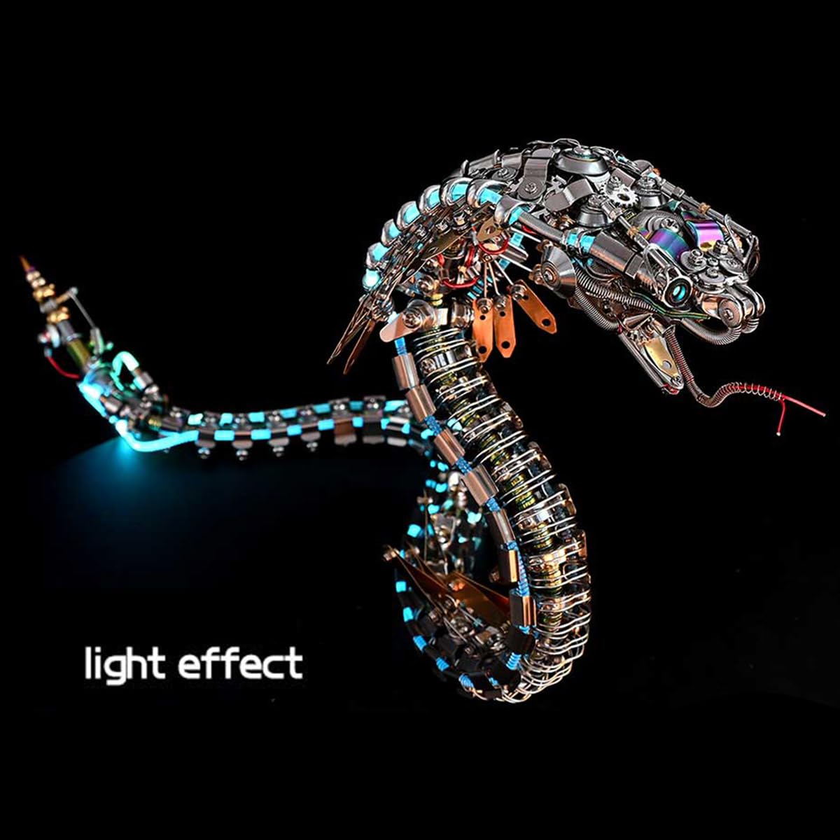 Puzzle de metal 3D para adultos, rompecabezas steampunk serpiente de metal, kit de maqueta, 1000 + piezas DIY mecánico Viper Cobra 3D Puzzle Animal Juguete Regalo Versión Kit