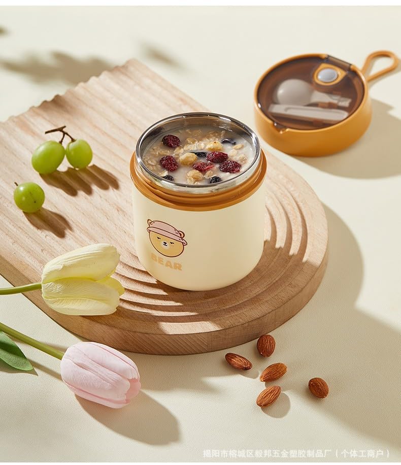 Vonmerie Thermo Lunchbox 530ml, 100% dicht Isolierbehälter für Essen mit...