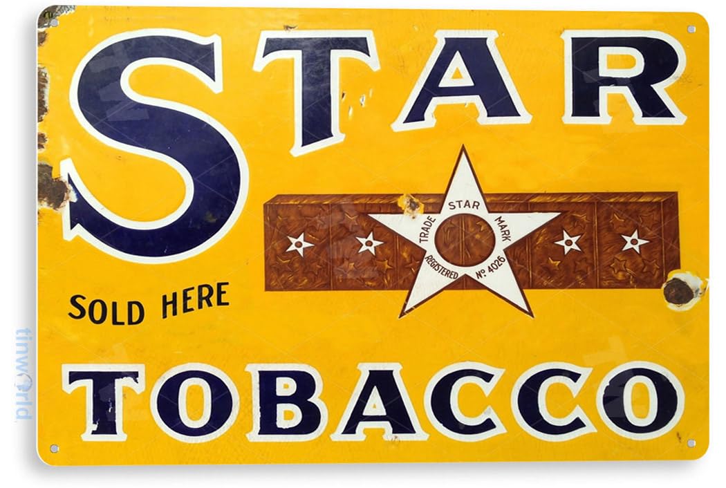 Amazon.com: Tinworld Tin Sign: Star Tobacco Metal Decor Art Smoke Shop  Store Bar A741 : Home & Kitchen