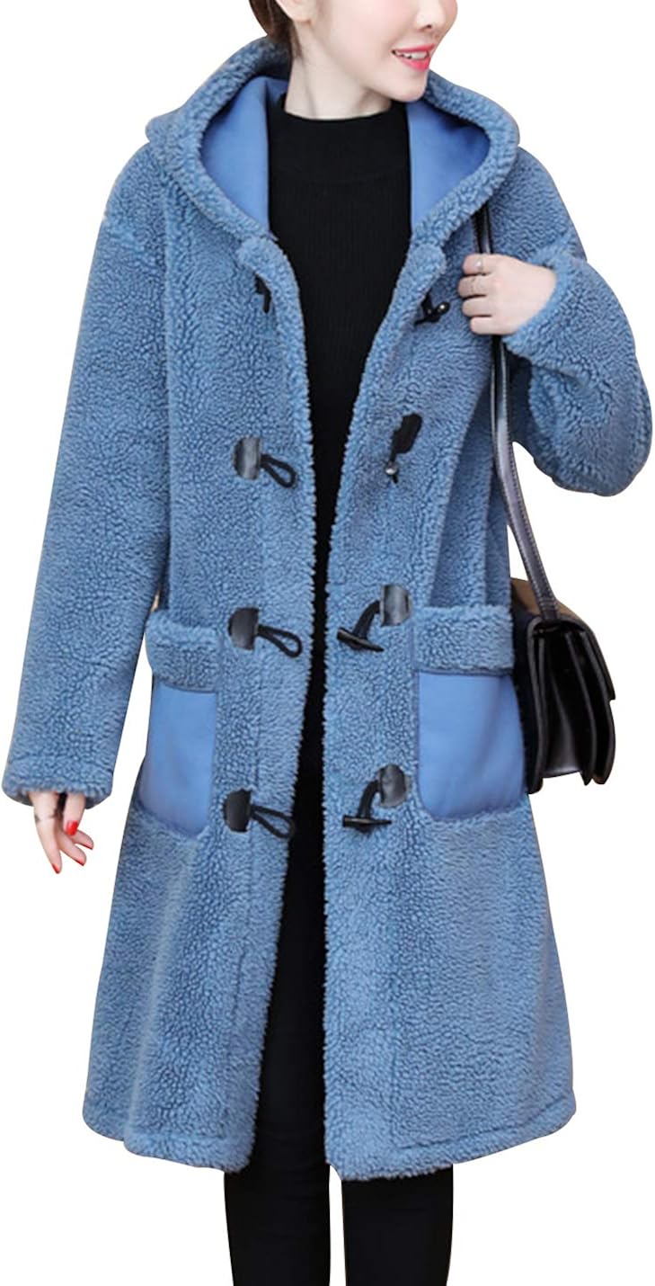 Long hooded sherpa coat Clearance