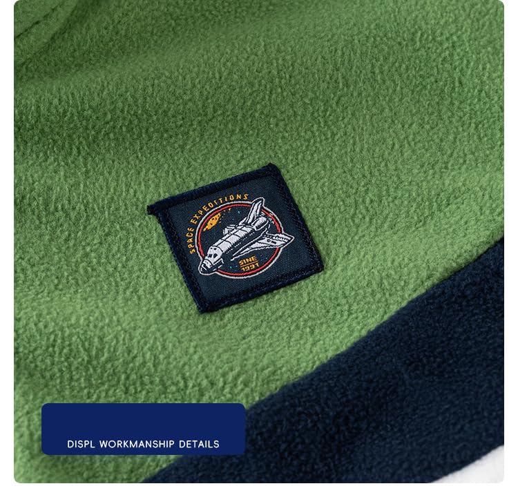 Irsutey Toddler Boys Polar Fleece Coats Color Block Zip Long Sleeve Fuzzy Thick Jackets Soft Comfort Outerwear4