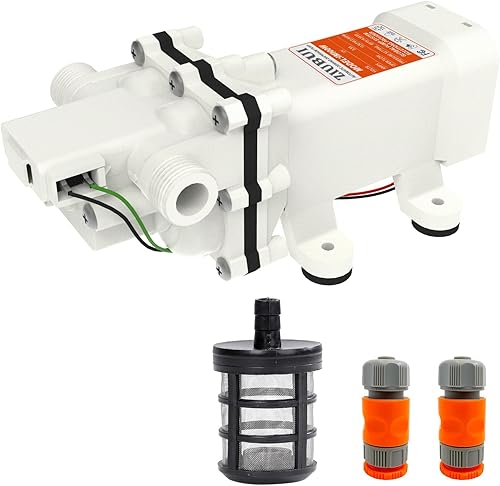 Bomba de presión de agua de 100 W 12 V, bomba de agua autocebante 3GPM 65PSI con interruptor de presión y filtro de tubería de 12 pulgada, adecuada