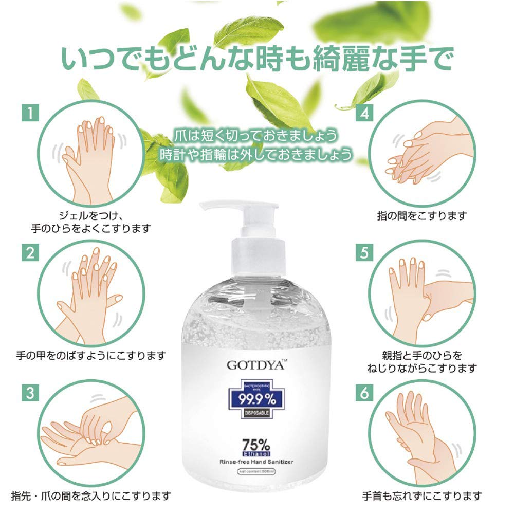 Amazon.co.jp: GOTDYA アルコール除菌 ハンドジェル ポンプ式ボトル