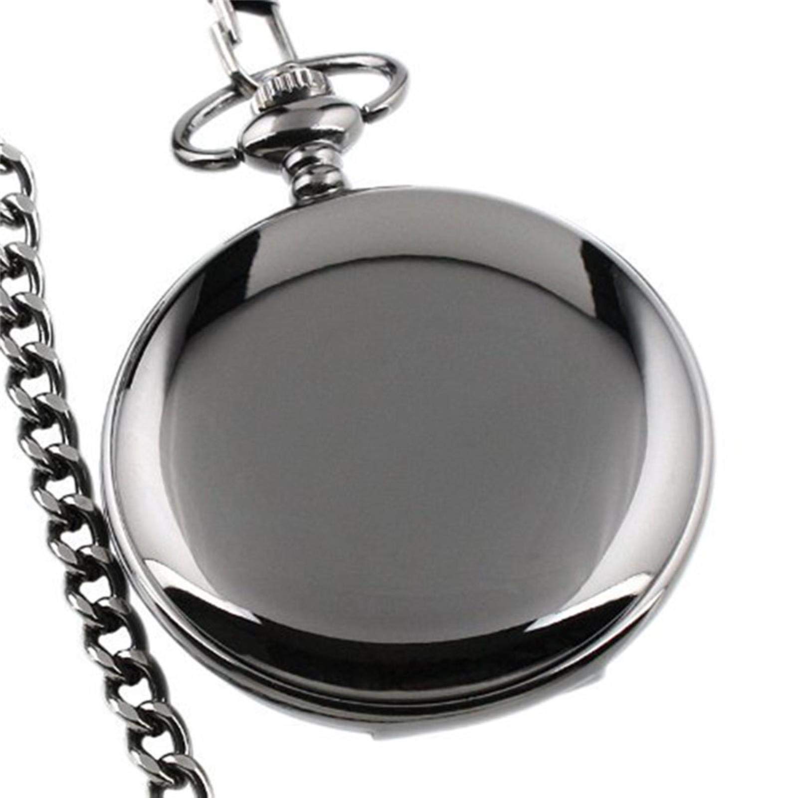 Orologio da Tasca, Orologi Orologio da Taschino al Quarzo Polacco Classico Argento retrò Orologio da Taschino Liscio con Catena a Pendente da Uomo Bronzo Regalo