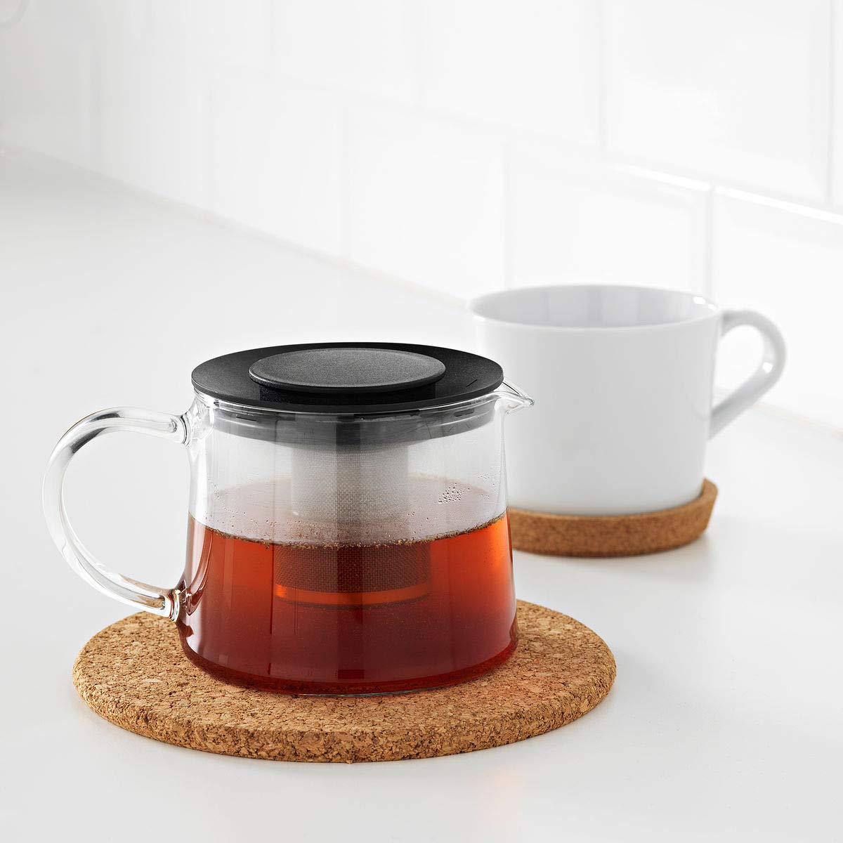 Teiera In Vetro Ikea RIKLIG Con Infusore Integrato - Capacità 0,6 L - Altezza 10 Cm - 6