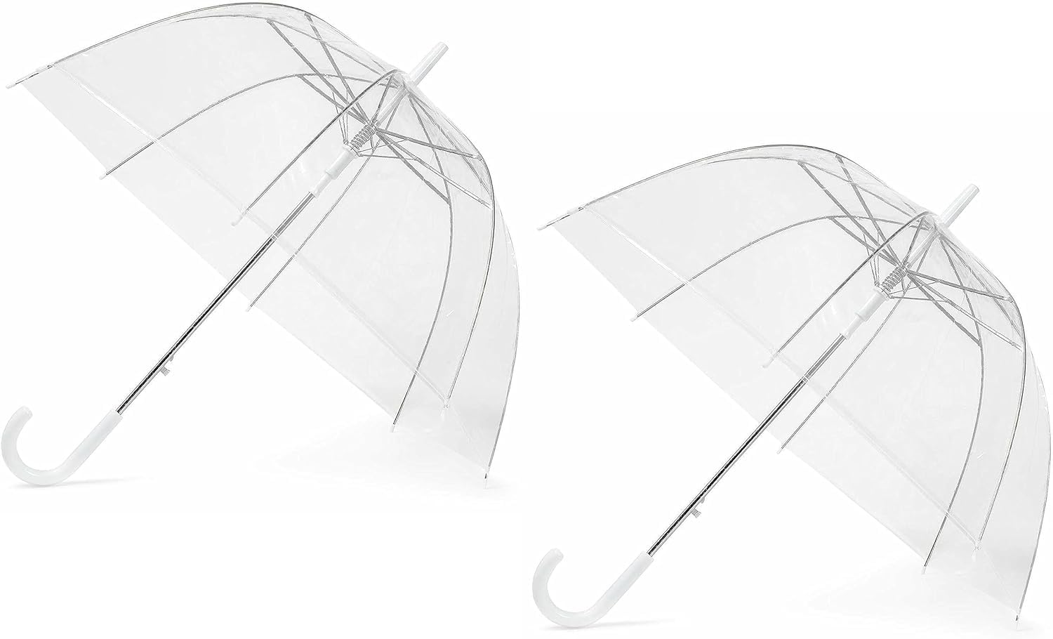 Mantraraj Women's Clear Domed Umbrella 2X Umbrella - Large Clear Dome See Through Walking Brolly, Lightweight And Strong, Fully Waterproof, Clear Pvc Construction