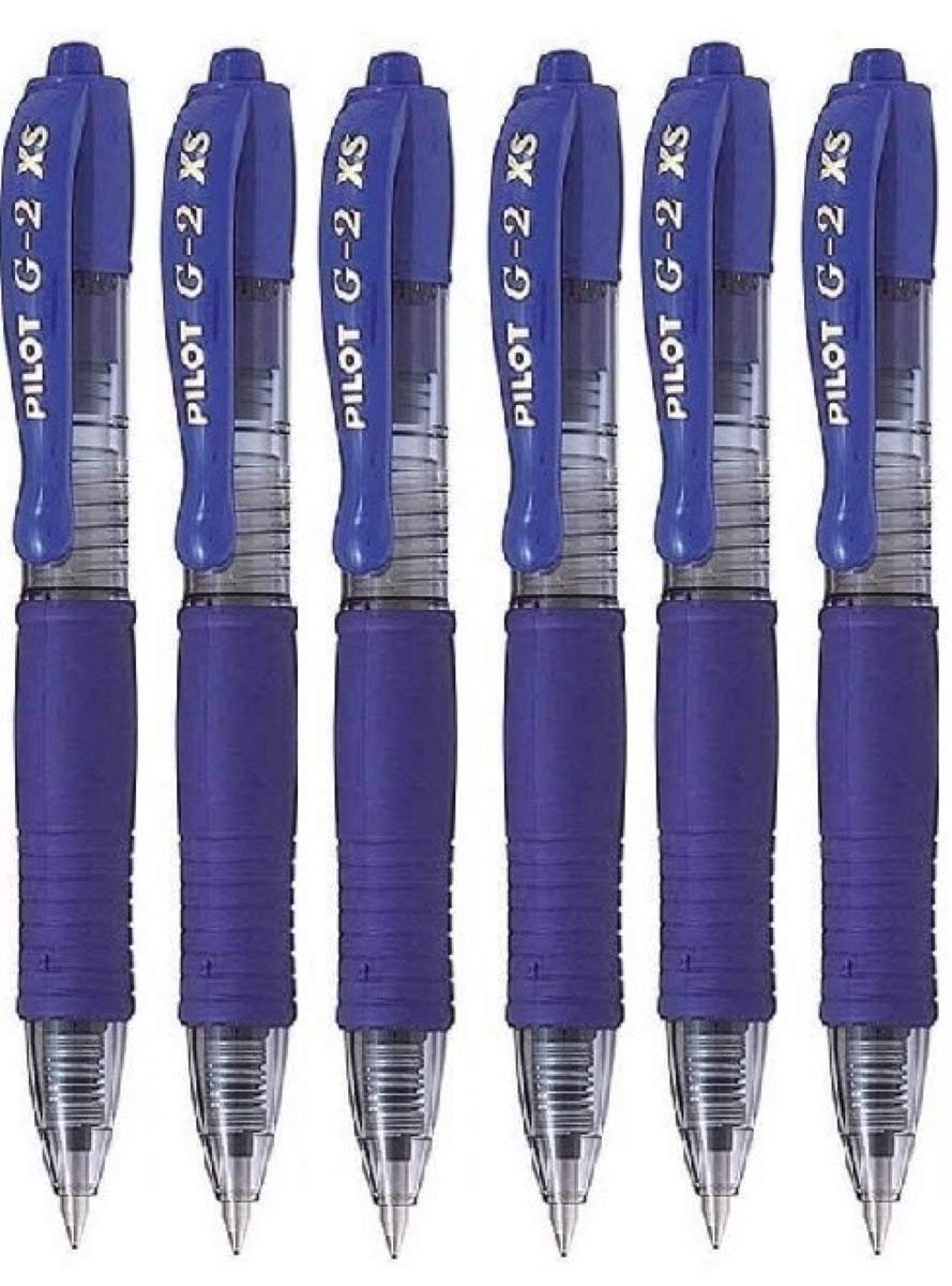 G2 Pixie Blue Pilot G2 Pixie Rollerball Pen 0.7mm Nib Tip 0.39mm Line Width Mini Gel Ink Retractable 207 (Pack of 6)