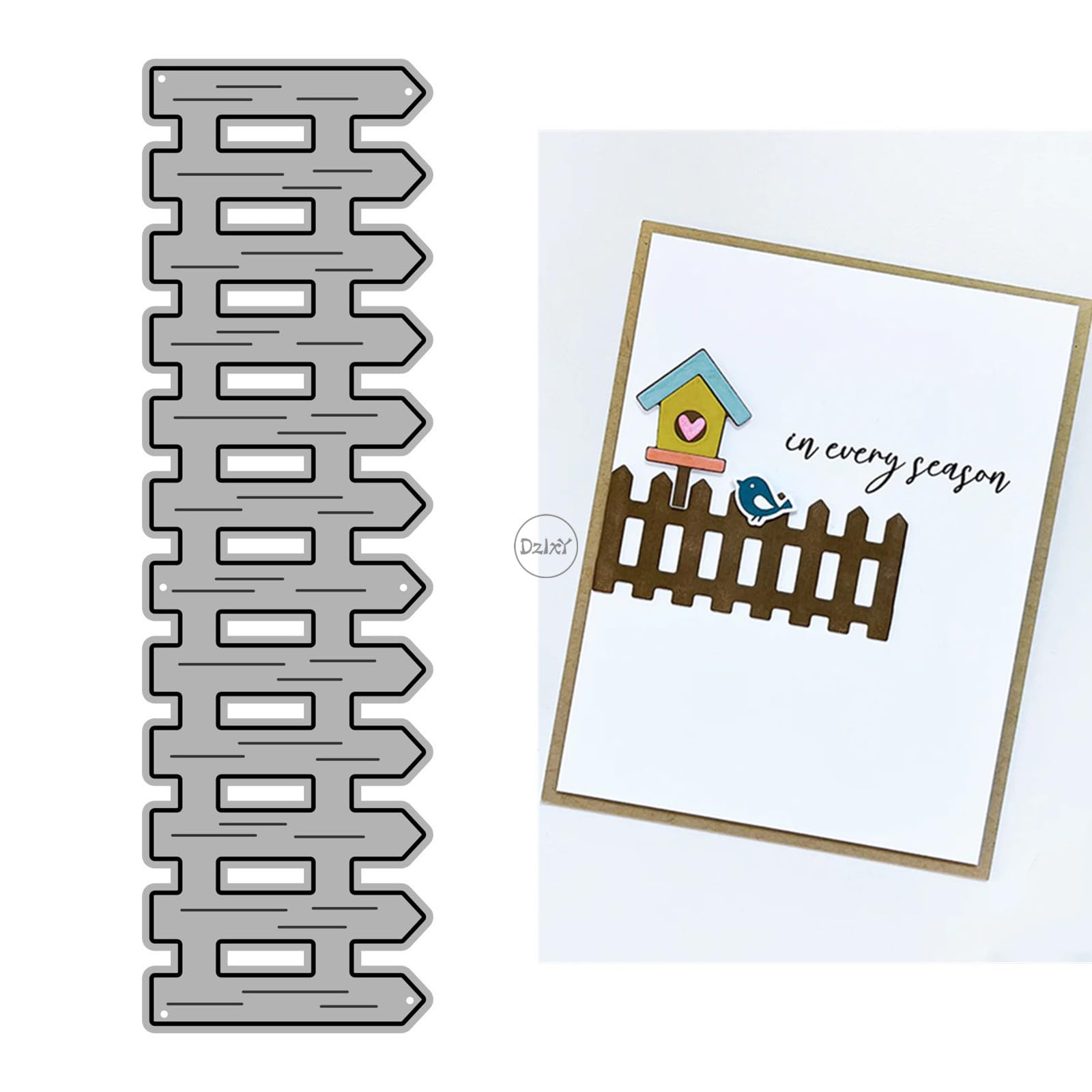 DzIxY Long Fences Metal Cutting Dies for Card Making Kit Embossing Paper Die Cuts Set Scrapbook Stencils Supplies Machine Templates
