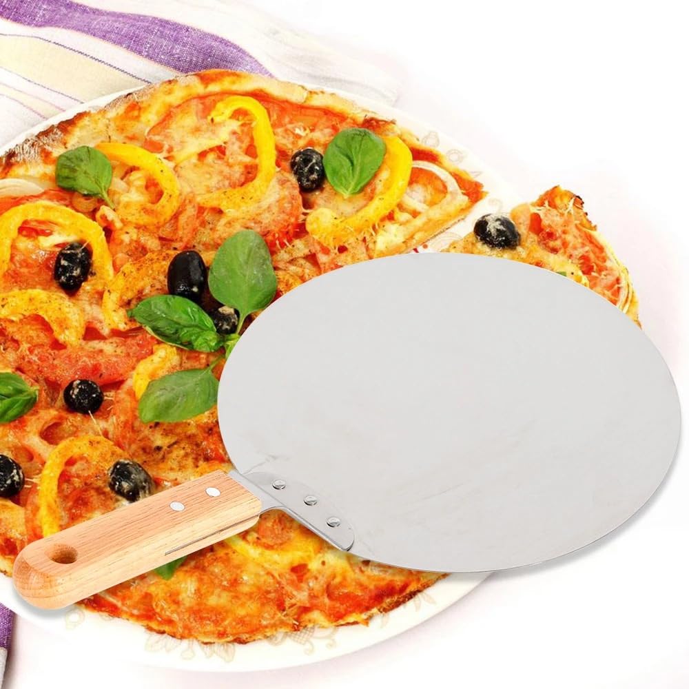 Pala Per Pizza Pala for pizza in acciaio inox con manico in legno for pizzaioli, cuochi e fornai domestici
