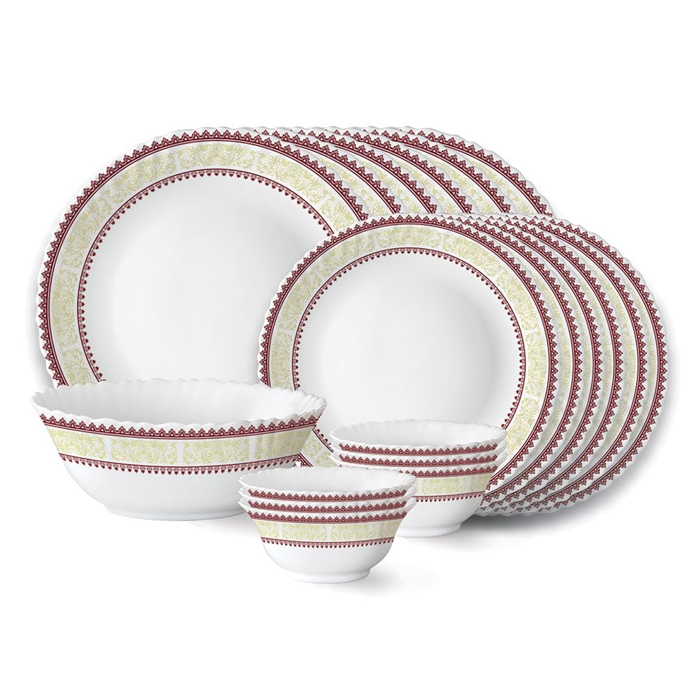 Larah by Borosil Elega Fluted Series Opalware Dinner Set | 19 Pieces for Family of 6 | Microwave & Dishwasher Safe | Bone-Ash Free | Crockery Set for Dining & Gifting | Plates & Bowls | White-image-36