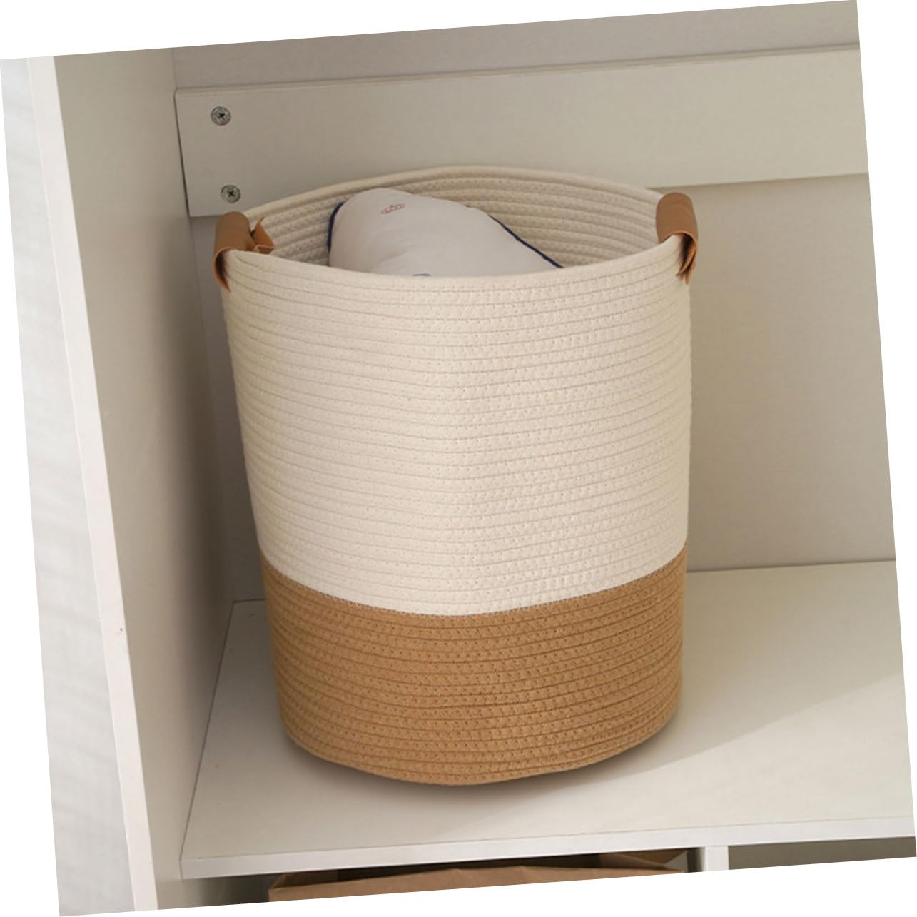 Cesto Porta Biancheria in Corda di Cotone Grande Khaki