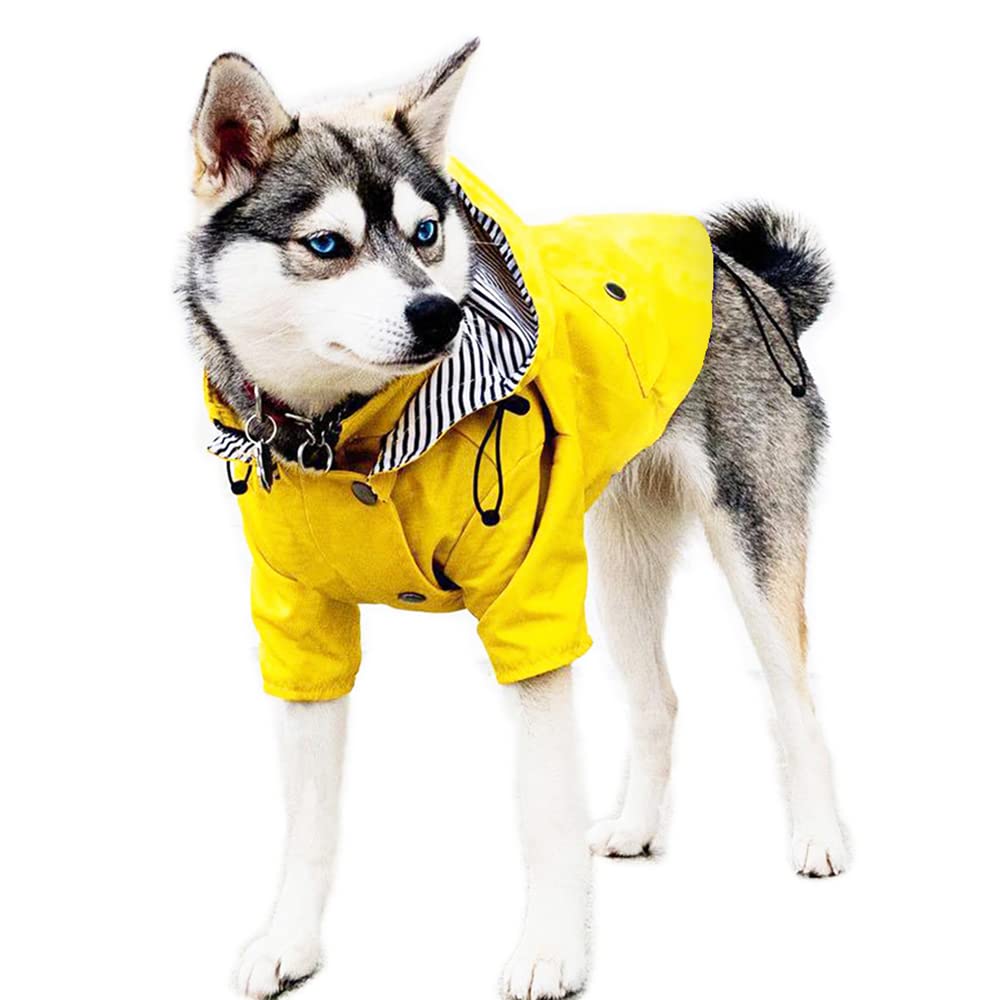 Impermeable para Perros, Abrigo Impermeable for Perros pequeños, medianos y Grandes, Chaqueta Cortavientos, Sudadera Deportiva con Capucha, Ropa for Mascotas(Pink,XL)