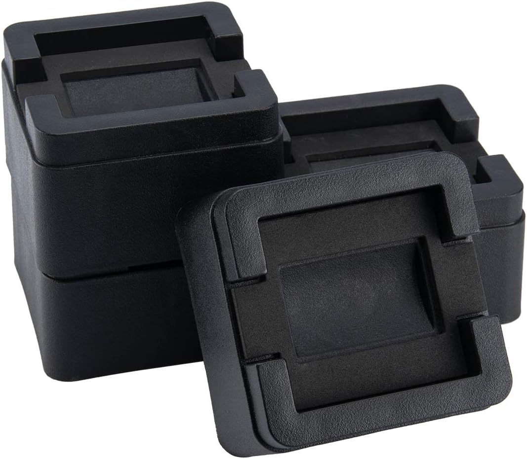 BTSD-home Bundle of 4 Pack 2 Inch Heavy Duty Bed Risers and Adjustable Bed and Furniture Risers Elevator up to 3 or 4 inch