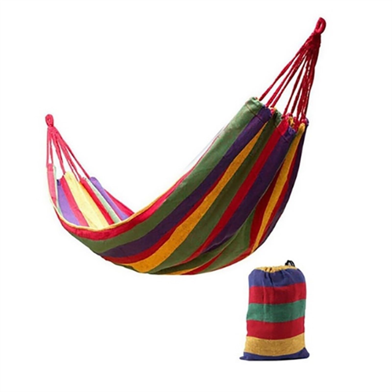 Hamacas Camping Hamaca Hamaca al Aire Libre Jardín Viajes Deportes Hogar Campamento Columpio Lona Raya Cama Colgante Hamaca Doble Personas Individuales Hamac de Jardin(Red 80x240CM)