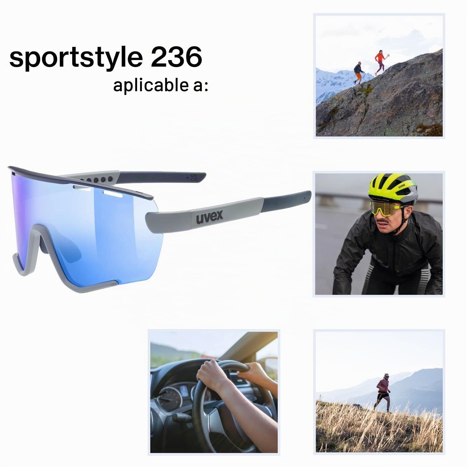 Uvex Sportstyle 236 Set sportstyle 236 black mat/mir.silv Unisex adulto (Pack de 1)