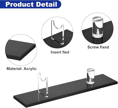 Miniatura 8 de uxcell 2 soportes de exhibición de cuchillos, soporte acrílico para cuchillos, soporte para cuchillo único para cabina rústica, decoración del
