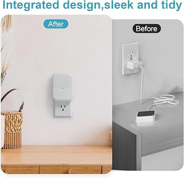 Outlet Wall Mount for Blink Sync Module XR with Built-in Charger & Power Adapter, 2-in-1 Space-Saving Bracket, No Drill Plug-in Holder for Blink Outdoor Indoor Home Security Camera System