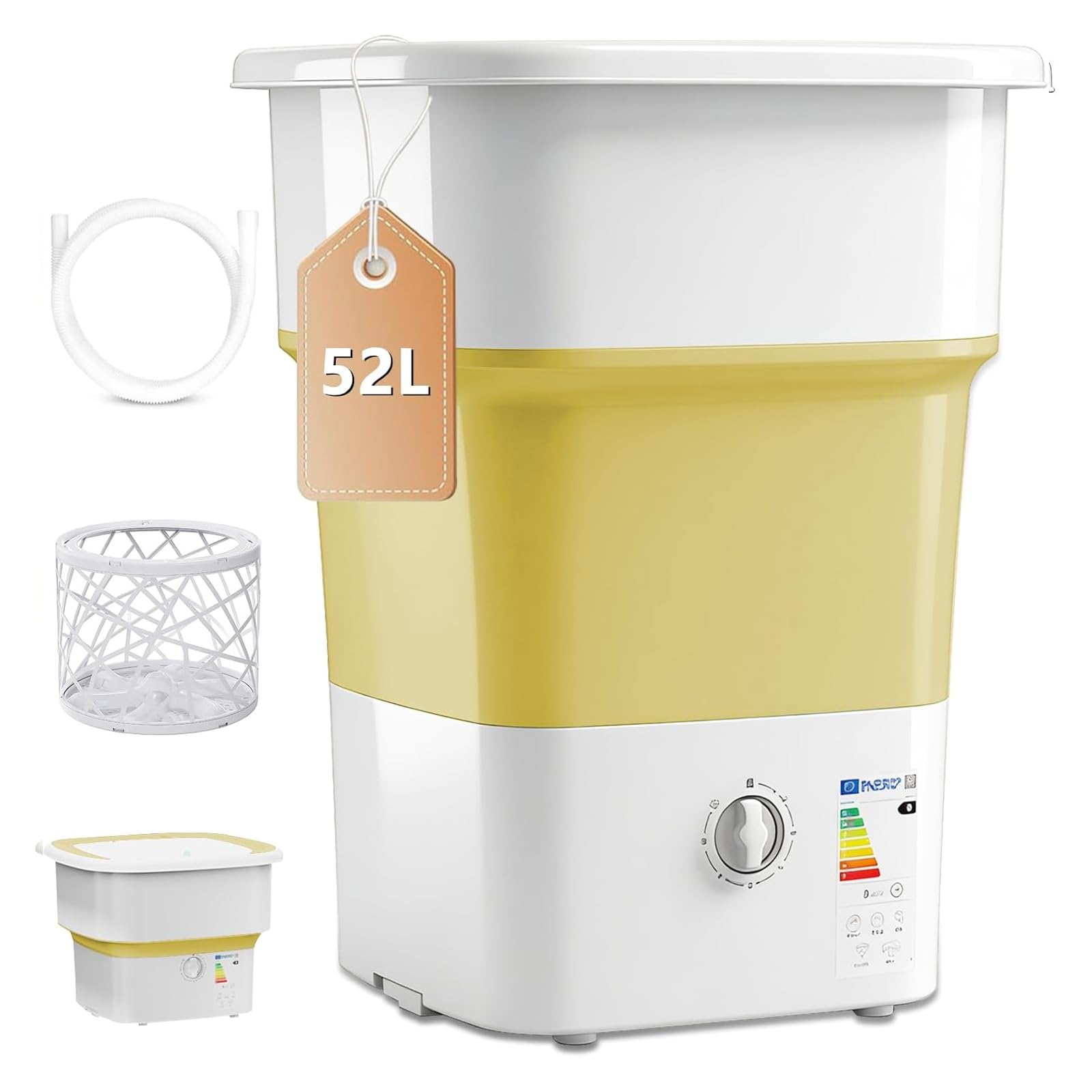 Amazon.co.jp: 全自動 折りたたみミニ洗濯機 52L 大容量 脱水機能付き