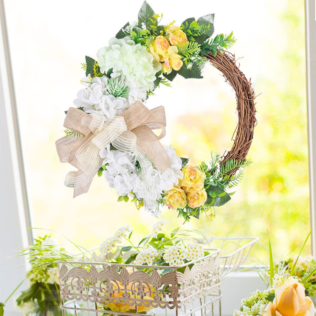 GALPADA Künstlicher Blumenkranz Für Haustür Osterdekoration Aus Rattan Hängender Türkranz Mit Kunstpflanzen Frühlingsblumenkranz Für Fenster Und Feste