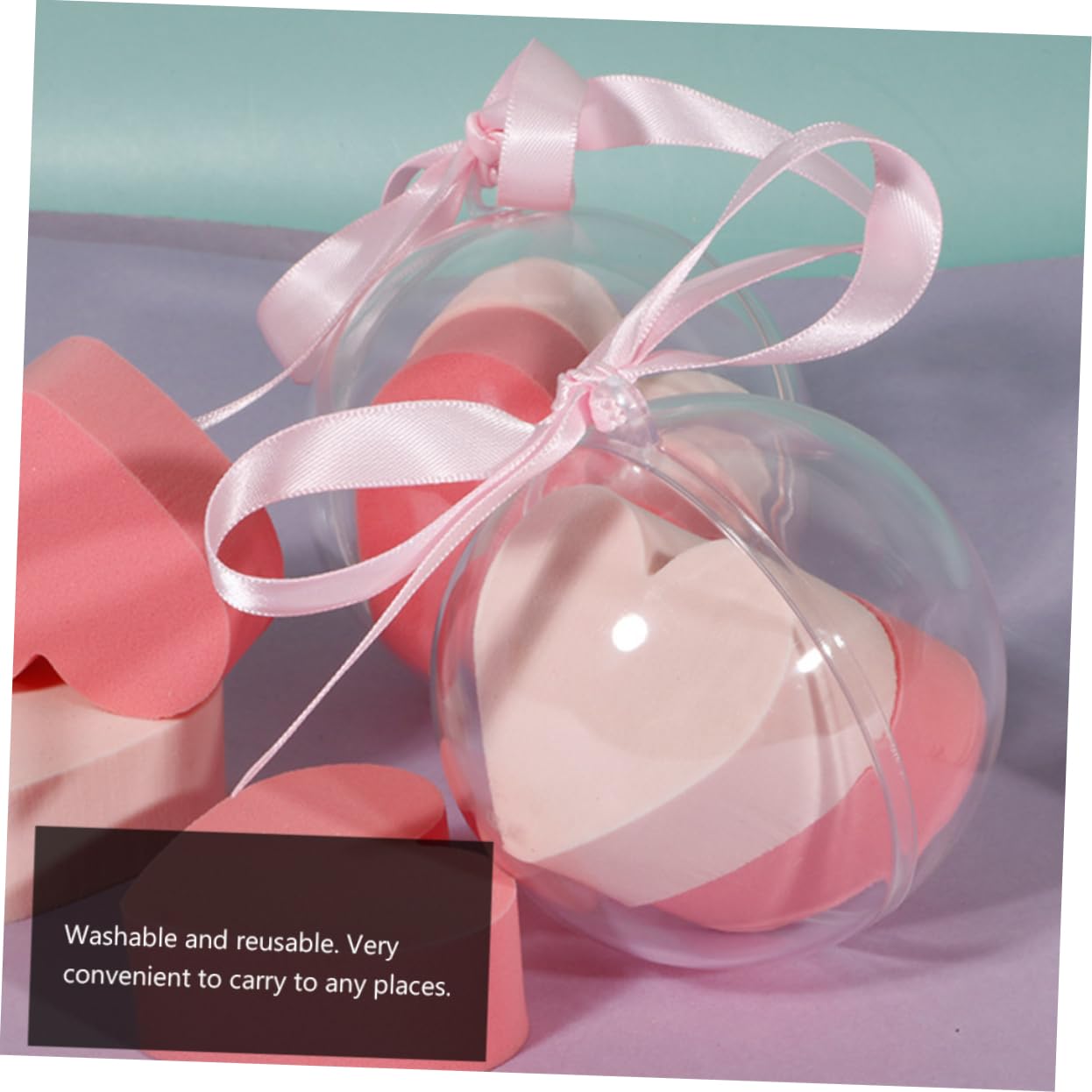 Healeved 6 Set 4 Pezzi Soffio Di Cuore Spugne Per La Pulizia Applicatore in Spugna Spugnetta Per Sfumare Dischetti Per Cipria Make up Spugnetta in Polvere Cuscino Imbottito Frullatori Rosa