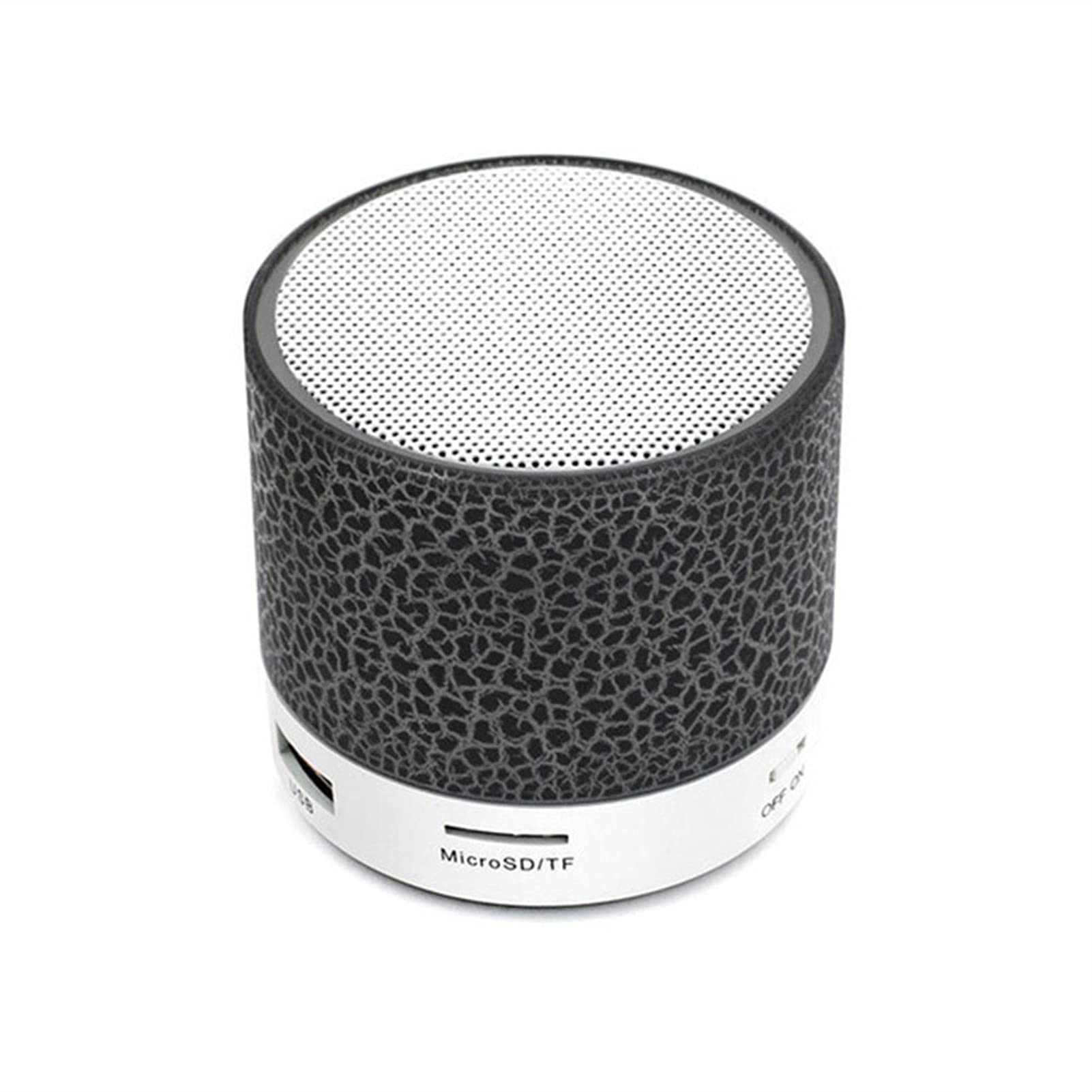 Części głośnika Głośnik Bluetooth Mini głośnik bezprzewodowy Crack LED Karta TF USB Subwoofer Przenośna kolumna dźwięku muzycznego MP3 na telefon komórkowy na PC (kolor: czarny) little surprise